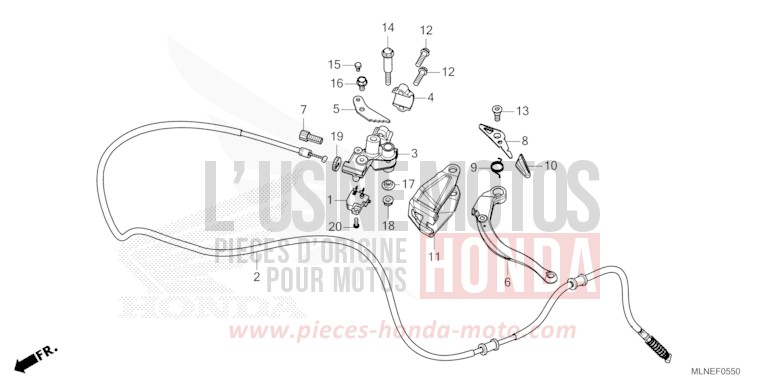 LEVIER DE STATIONNEMENT de Africa Twin DCT MAT BALLISTIC BLACK METALLIC (NHA86) 2025